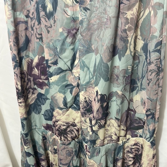 R&M Richards Blue Green Flutter Sleeve V-Neck Gown - Picture 4 of 10